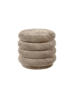 Pouf Round, faded velvet fra<Ferm Living Online