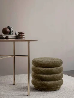 Pouf Round, faded velvet fra<Ferm Living Online