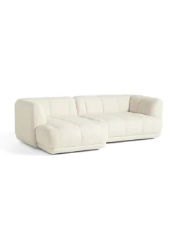 Quilton 2,5 pers. Sofa, Flamiber Cream A5, højre fra<HAY Hot
