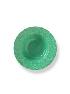 Rhombe dyb tallerken, grøn Ø24,5 cm fra<Lyngby Porcelæn