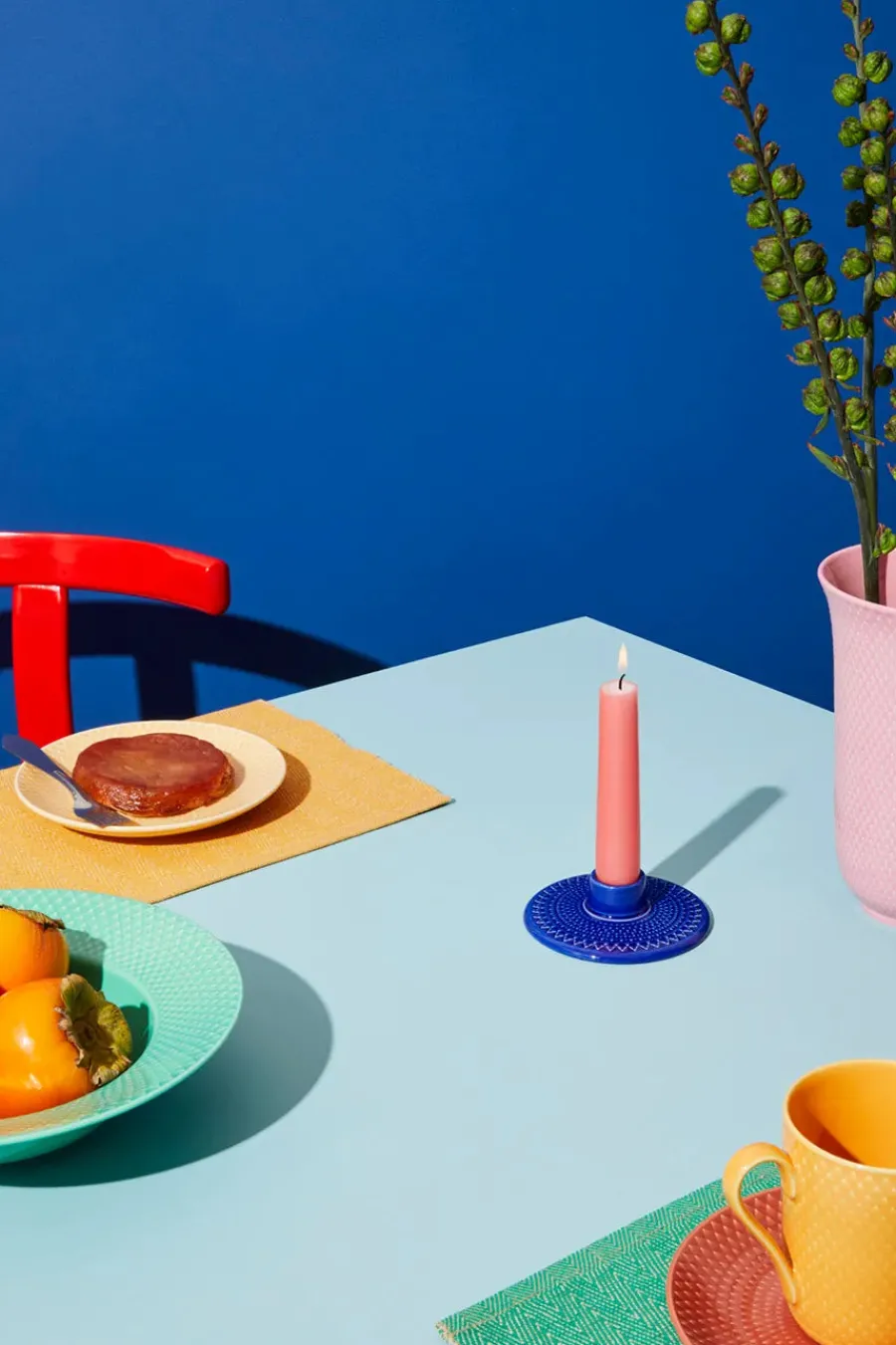 Rhombe Kronelysestage fra<Lyngby Porcelæn Discount