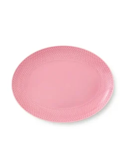 Rhombe oval fad, rosa fra<Lyngby Porcelæn Discount