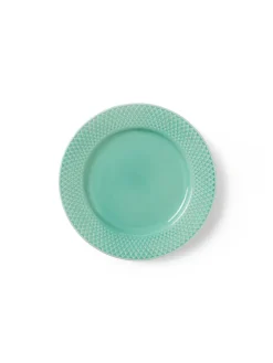 Rhombe tallerken, aqua Ø21 cm fra<Lyngby Porcelæn Outlet