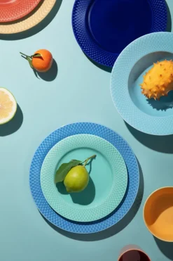 Rhombe tallerken, aqua Ø21 cm fra<Lyngby Porcelæn Outlet