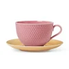 Rhombe Tekop m. underkop rosa/sand fra<Lyngby Porcelæn Discount