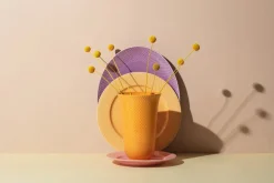 Rhombe vase, gul fra<Lyngby Porcelæn Hot