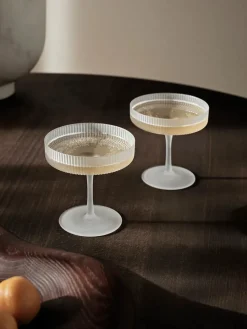 Ripple Champagne Saucers Frosted, sæt á 2 fra<Ferm Living Best