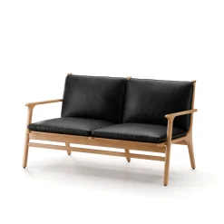 Rén Lounge sofa 2. pers natur eg, sort læder fra<Stellar Works Outlet