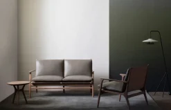 Rén Lounge sofa 2. pers natur eg, sort læder fra<Stellar Works Outlet