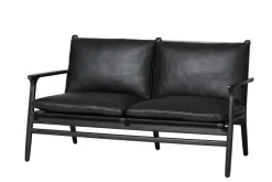 Rén Lounge sofa 2. pers sortmalet eg, sort læder fra<Stellar Works Hot