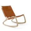 Rocker gyngestol, mat lakeret eg med whisky farvet læder fra<Mater Best