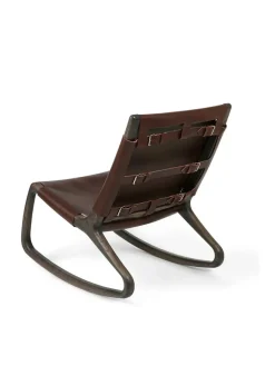 Rocker gyngestol, mat lakeret eg med whisky farvet læder fra<Mater Best