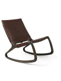 Rocker gyngestol, mat lakeret eg med whisky farvet læder fra<Mater Best