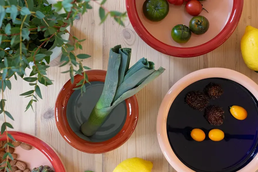 ROD bowl, coral/dark blue fra<Nine Best