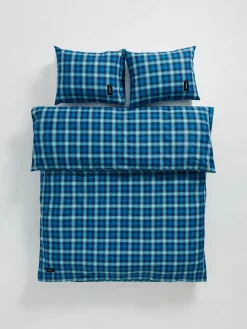Rodeo Duvet Cover, neon blue check fra<Magniberg Online