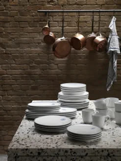 Blå Mega Riflet, tallerken 19 cm mønster 6<Royal Copenhagen Outlet