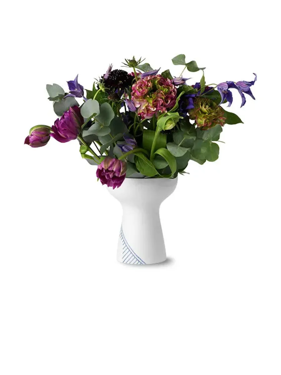 Blå Mega Riflet, vase 15 cm<Royal Copenhagen Discount