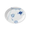 Blå Mega Riflet, oval tallerken 34 cm<Royal Copenhagen Discount