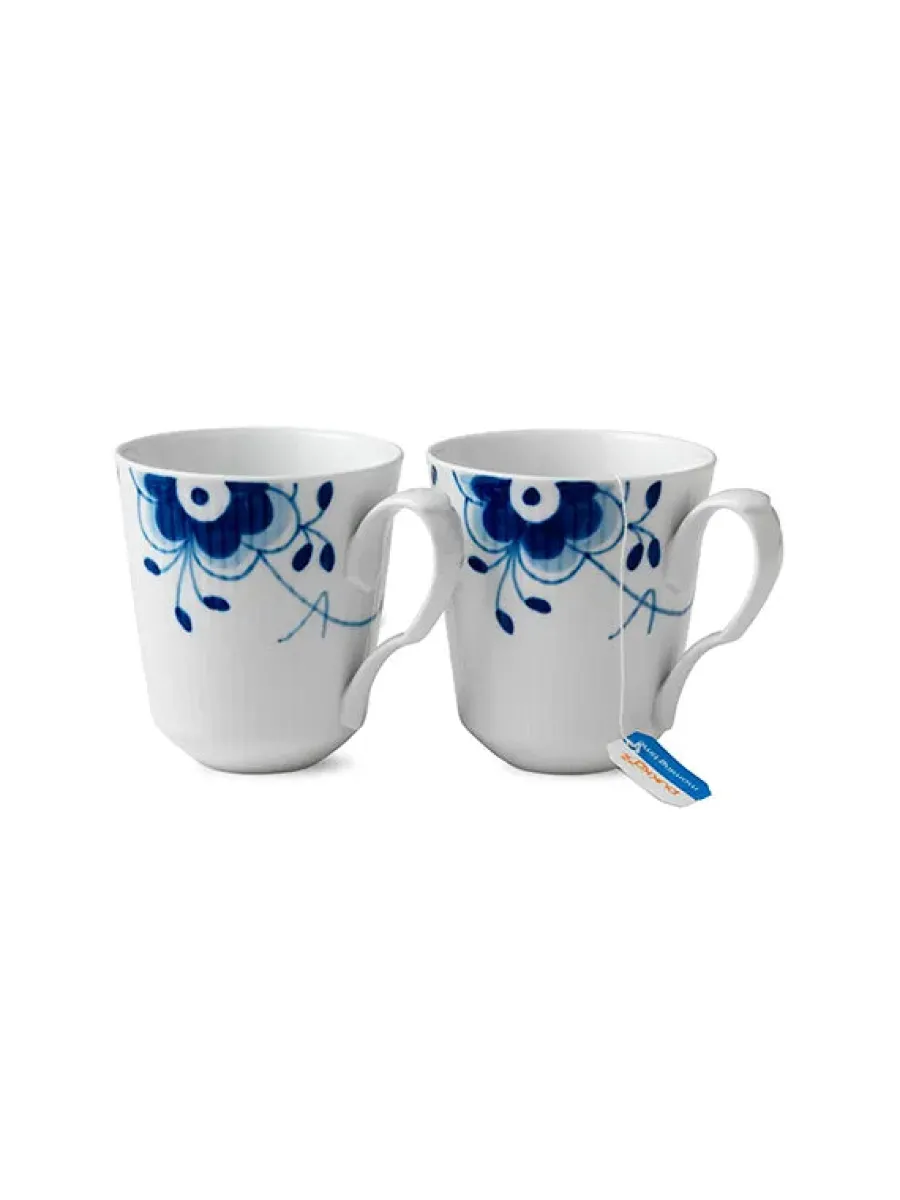 Blå Mega Riflet, 2-pak krus 37 cl<Royal Copenhagen Best