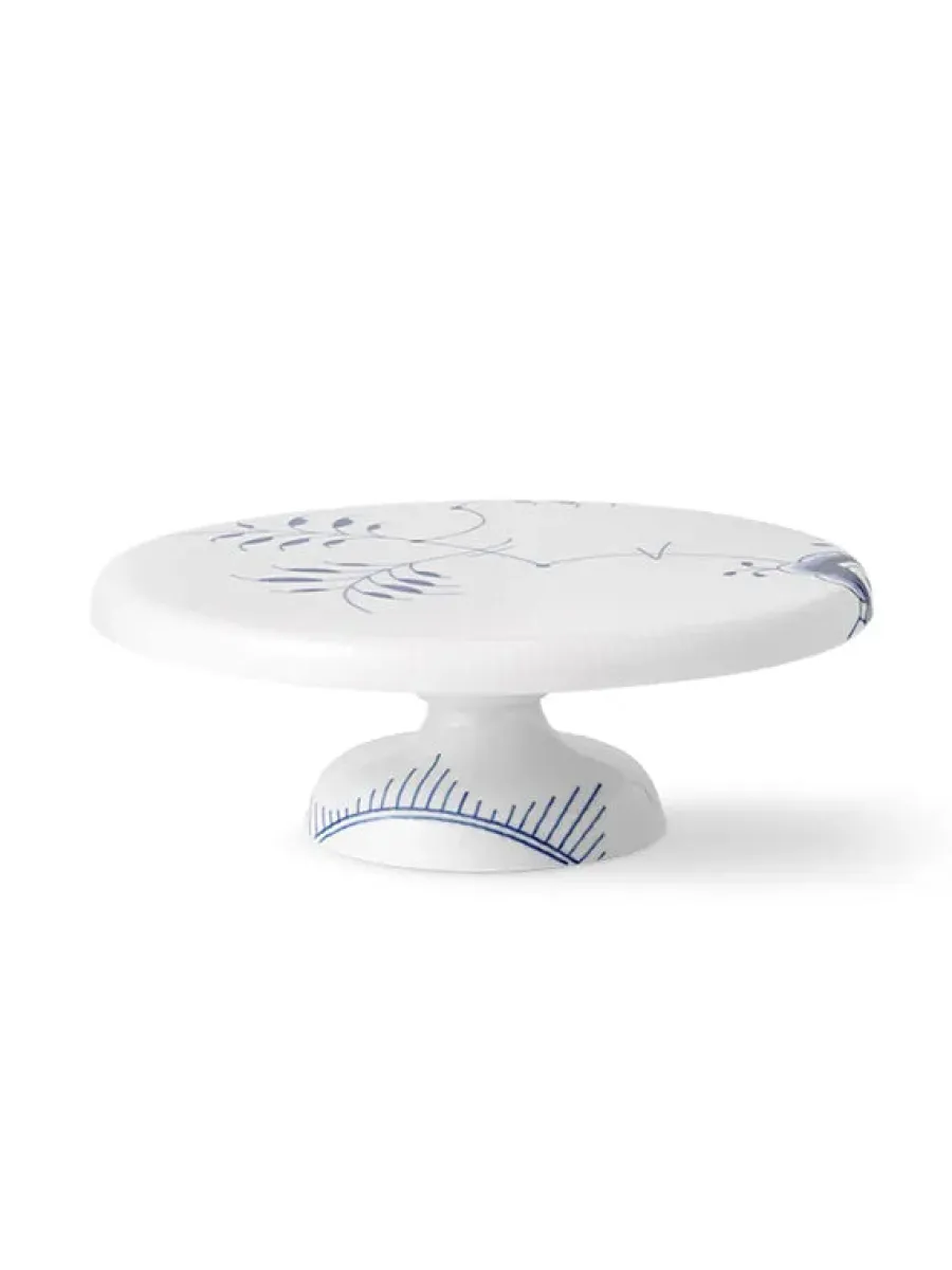 Blå Mega Riflet, fad på fod 29,5 cm<Royal Copenhagen Discount