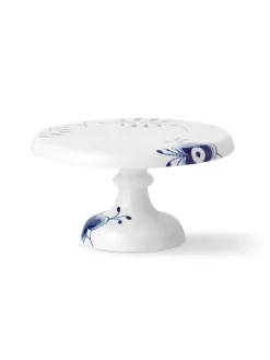 Blå Mega Riflet, fad på fod 29,5 cm<Royal Copenhagen Discount