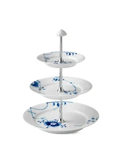 Blå Mega Riflet, étagère 3 lag<Royal Copenhagen Outlet