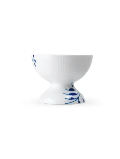 Blå Mega Riflet Skål på fod, 8 cm<Royal Copenhagen Sale