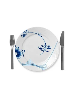 Blå Mega Riflet, tallerken 22 cm mønster 6<Royal Copenhagen Sale