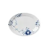 Blå Mega Riflet, oval tallerken 28 cm<Royal Copenhagen Online