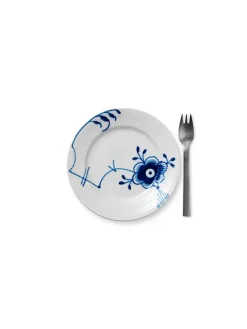 Blå Mega Riflet, tallerken 17 cm mønster 6<Royal Copenhagen Sale