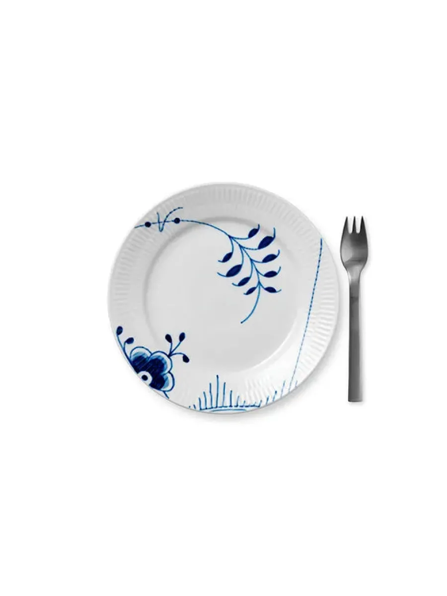 Blå Mega Riflet, tallerken 19 cm mønster 2<Royal Copenhagen Sale
