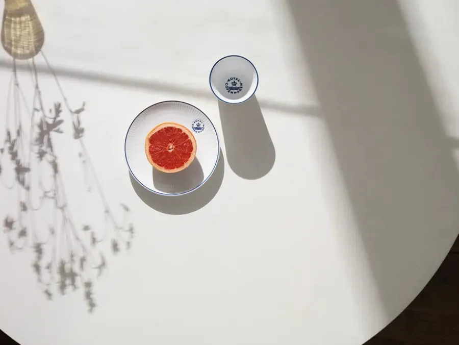 Blå Mega Riflet, tallerken 19 cm mønster 2<Royal Copenhagen Sale