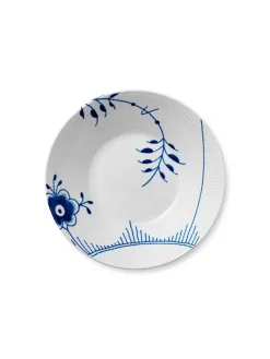 Blå Mega Riflet, dyb tallerken 24 cm<Royal Copenhagen Clearance