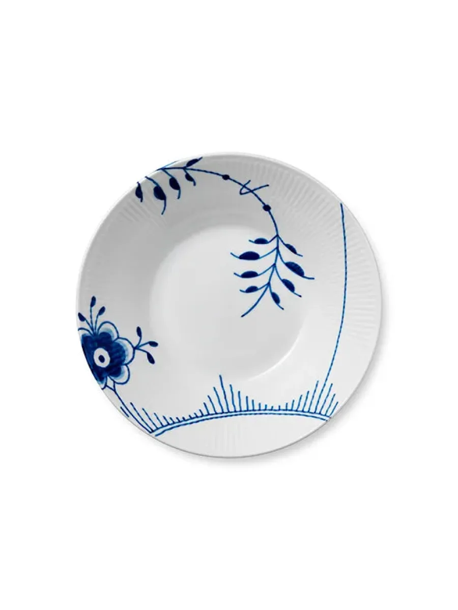 Blå Mega Riflet, dyb tallerken 24 cm<Royal Copenhagen Clearance