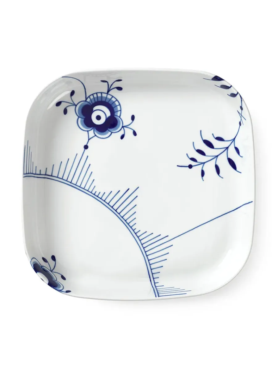 Blå Mega Riflet, firkantet ovnfast fad 30 x 30cm<Royal Copenhagen Sale