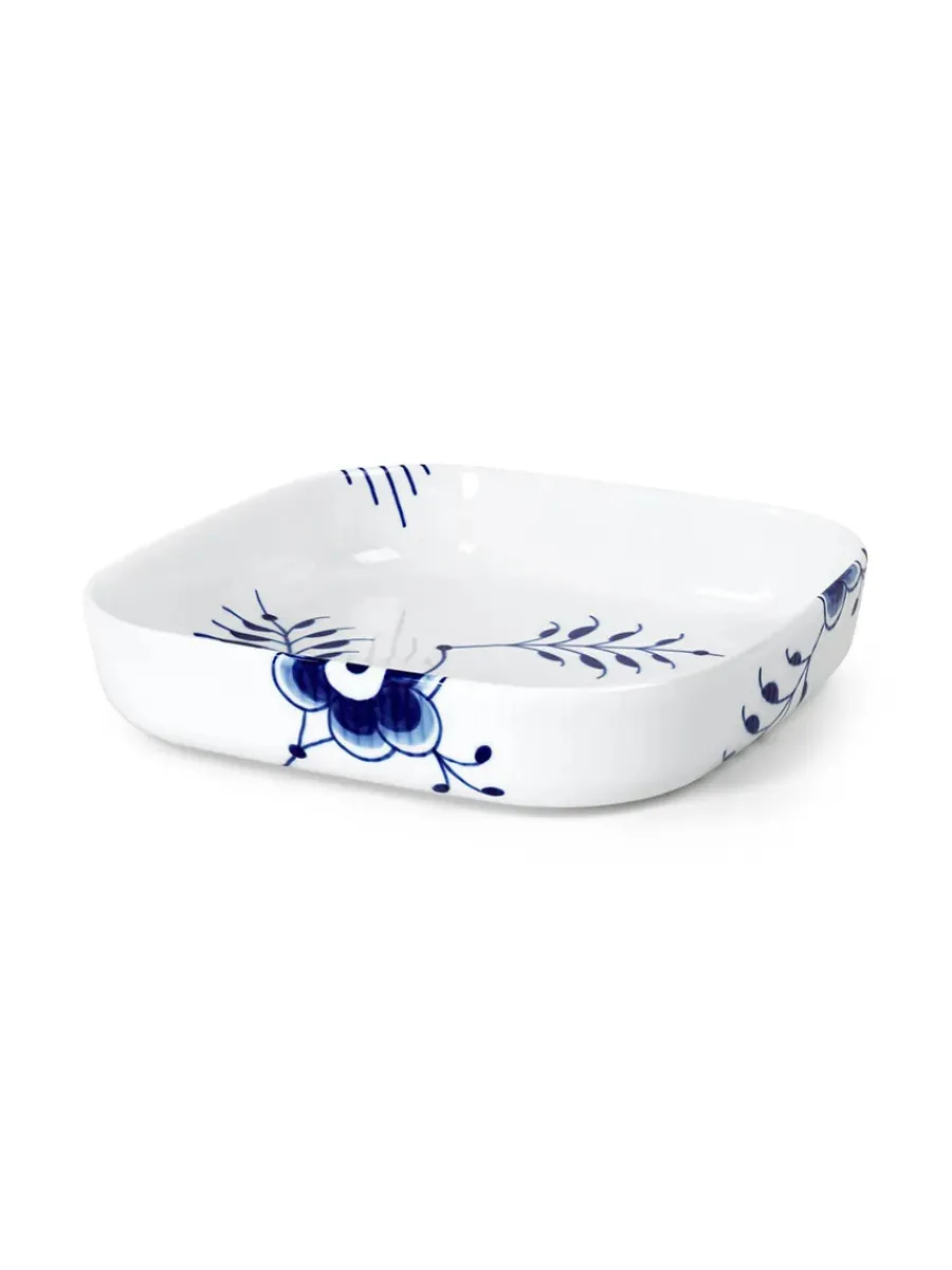 Blå Mega Riflet, firkantet ovnfast fad 30 x 30cm<Royal Copenhagen Sale