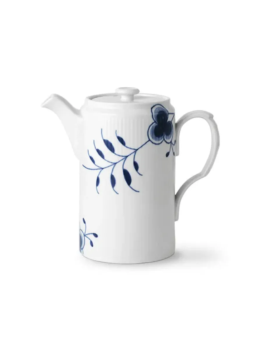 Blå Mega Riflet, kande med låg 1,1 l<Royal Copenhagen New