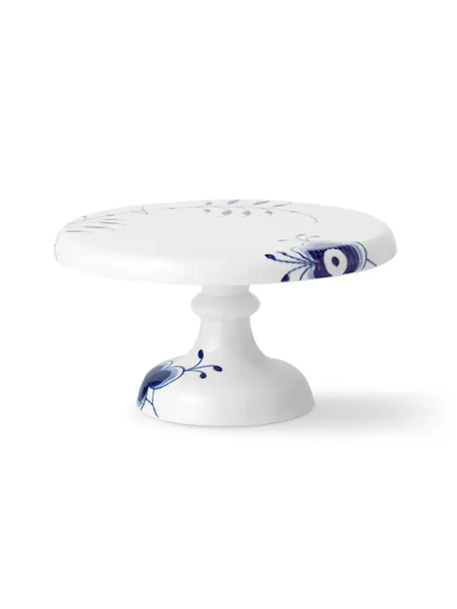 Blå Mega Riflet, fad på fod 23 cm<Royal Copenhagen Discount