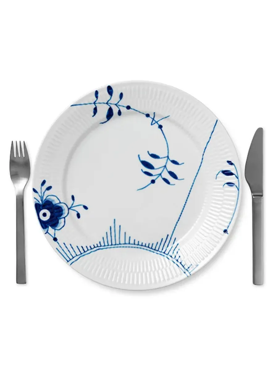 Blå Mega Riflet, tallerken 27 cm mønster 2<Royal Copenhagen Sale