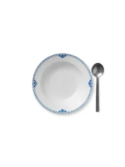 Blå Mega Riflet, dyb tallerken 21 cm<Royal Copenhagen Sale