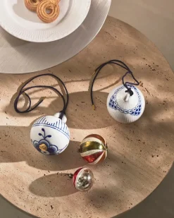 Blå Mega Riflet og Prinsesse, 2-pak julekugler 9,5 cm<Royal Copenhagen Best