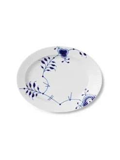 Blå Mega Riflet, fad 30,5 cm<Royal Copenhagen Outlet