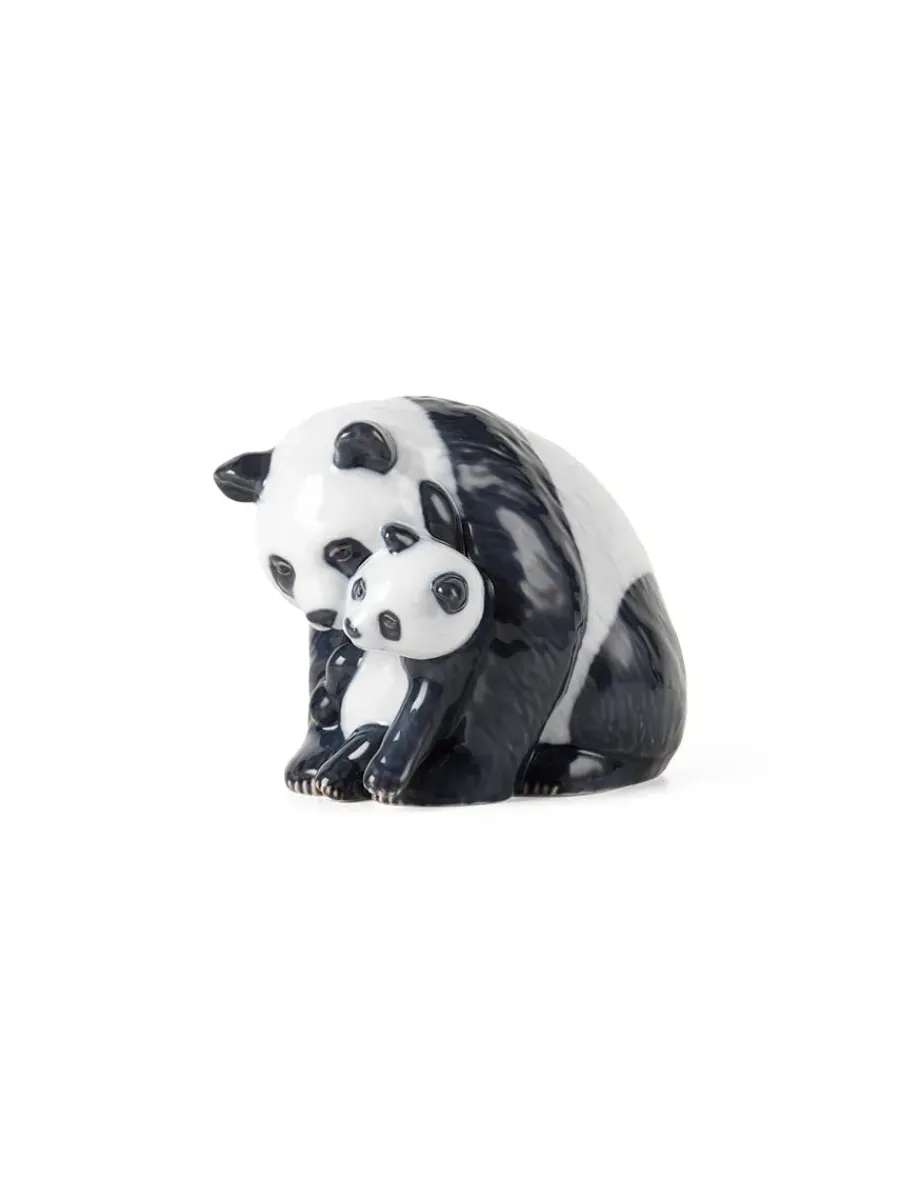 Figurine Panda, med unge 13 cm<Royal Copenhagen Outlet