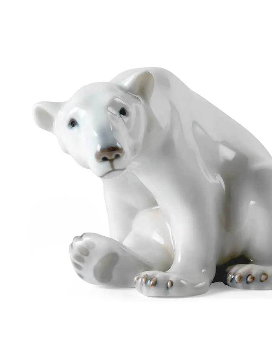 Figurine Isbjørn, siddende 12 cm<Royal Copenhagen Clearance
