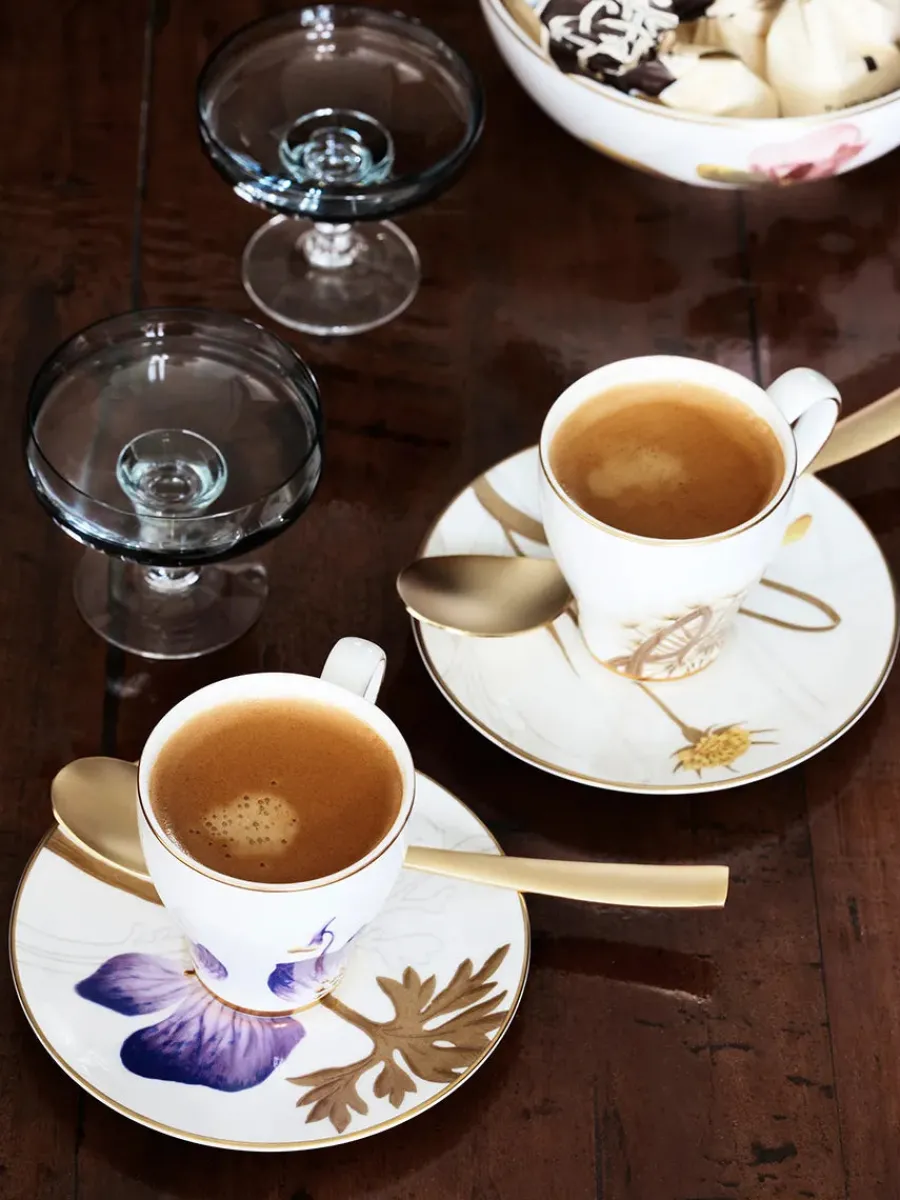 Flora højhankskop med underkop, Iris<Royal Copenhagen Clearance