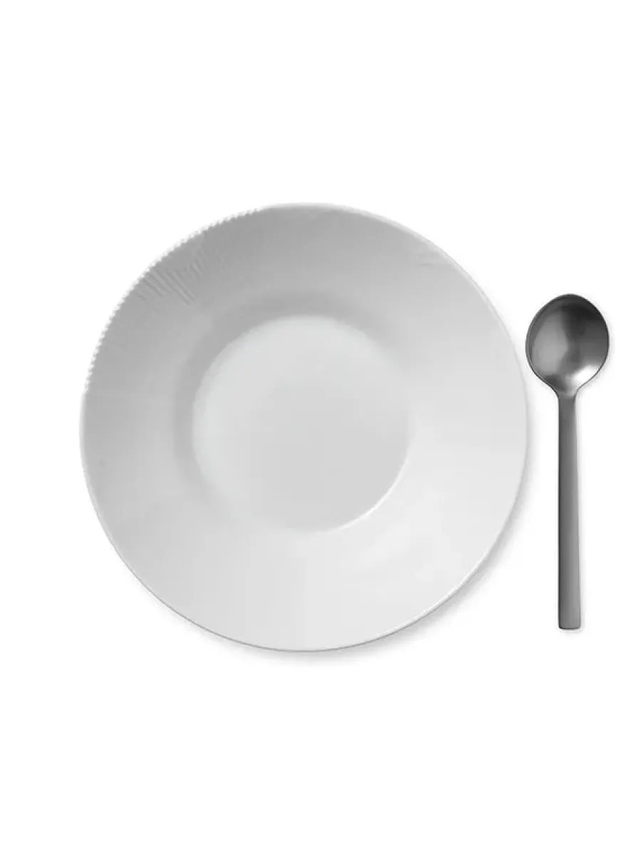 Hvid Elements, dyb tallerken 25 cm<Royal Copenhagen Outlet