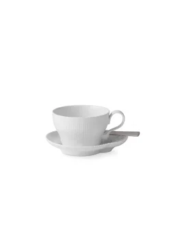 Hvid Elements, kop med underkop 26 cl<Royal Copenhagen Discount