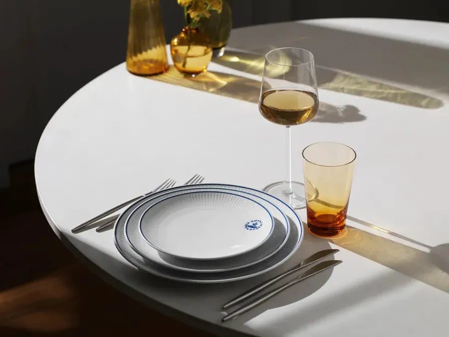 Hvid Elements, tallerken 19 cm<Royal Copenhagen Sale