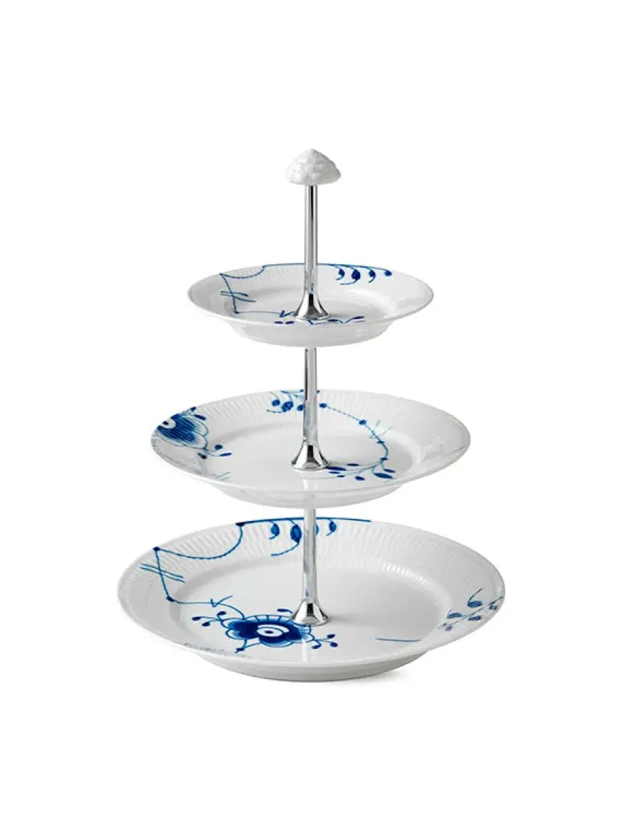 Hvid Riflet, étagére 3 lag<Royal Copenhagen Hot