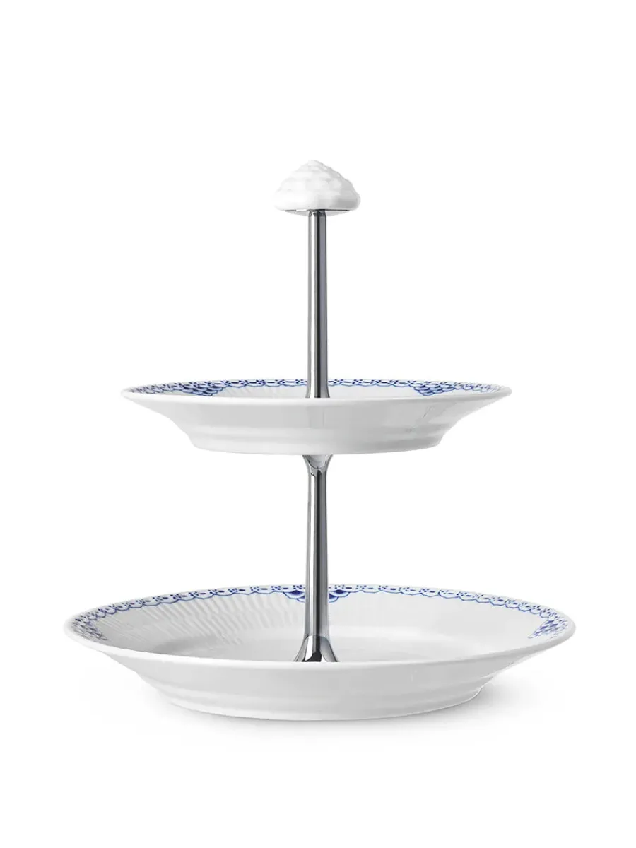 Hvid Riflet, étagére 3 lag<Royal Copenhagen Hot